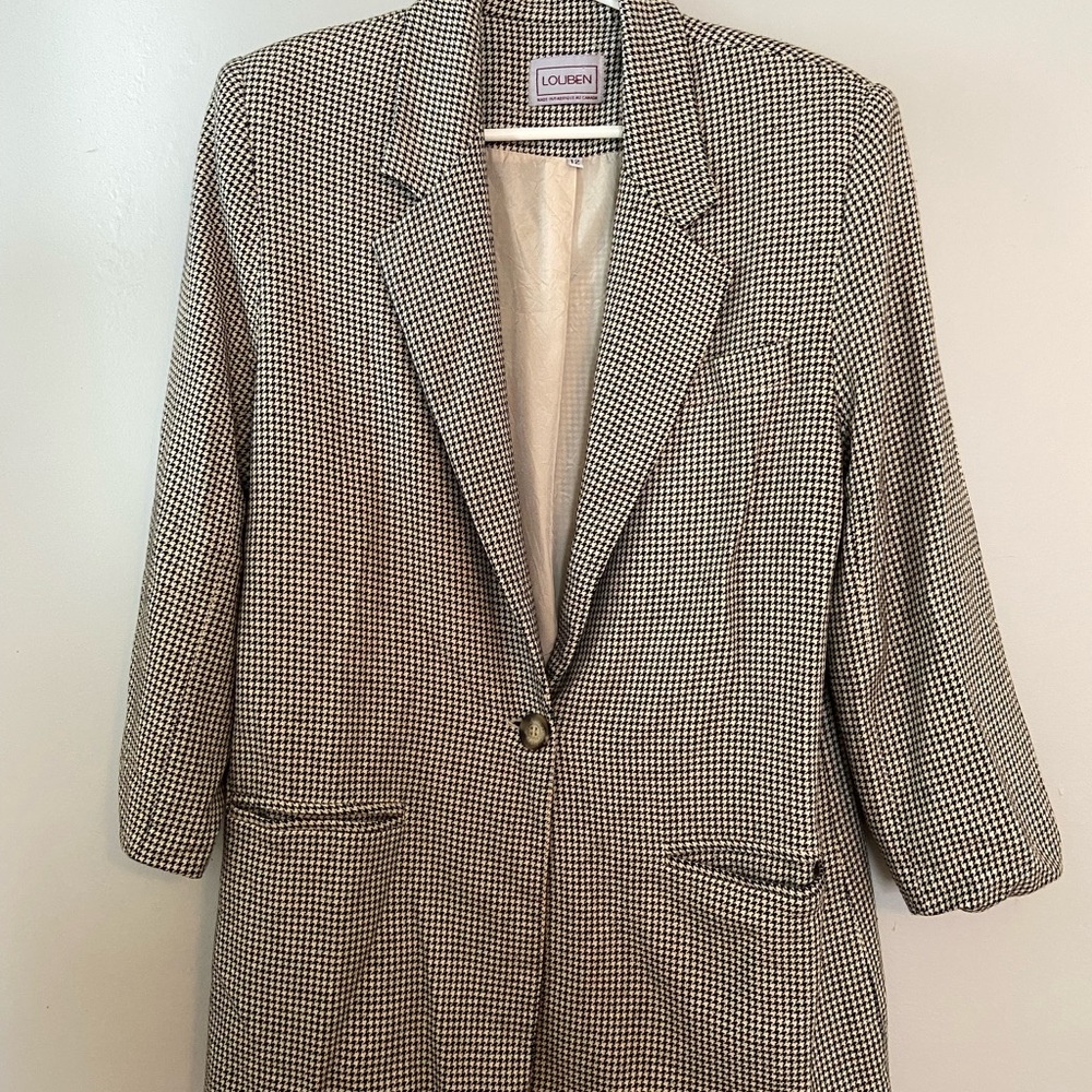 Vintage Houndstooth Blazer